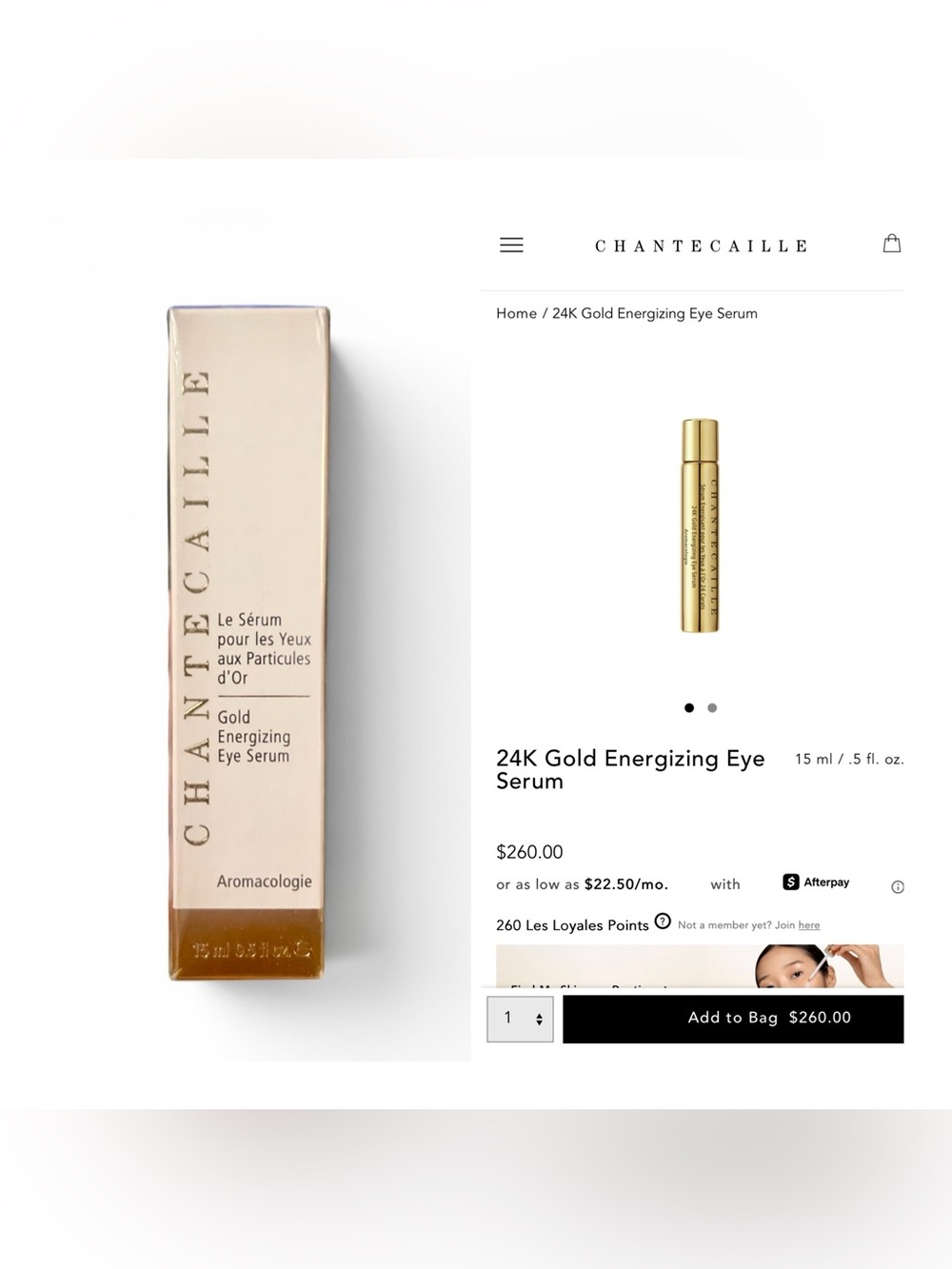Chantecaille Gold Energizing Eye Serum 15ml/0.52oz. NIB! MSRP $260!
